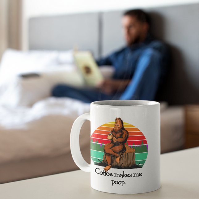 Taza El café me hace poop Bigfoot Sasquatch Funny (Subido por el creador)