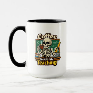 Taza El Café Me Mantiene Enseñando – Esqueleto de Profe