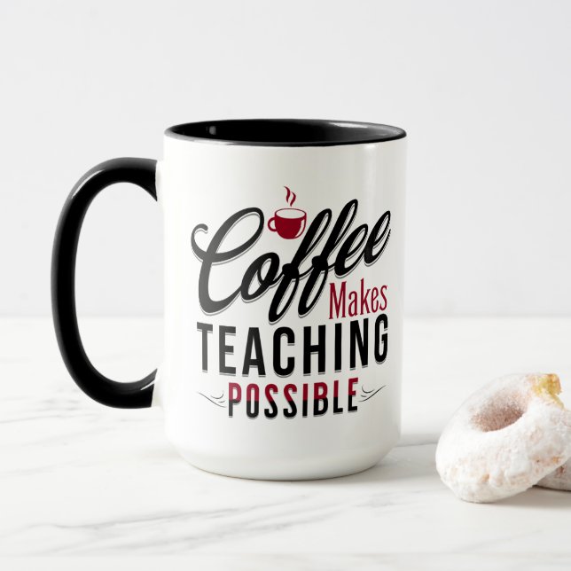 Taza El Café Permite La Enseñanza 1 (Con donut)
