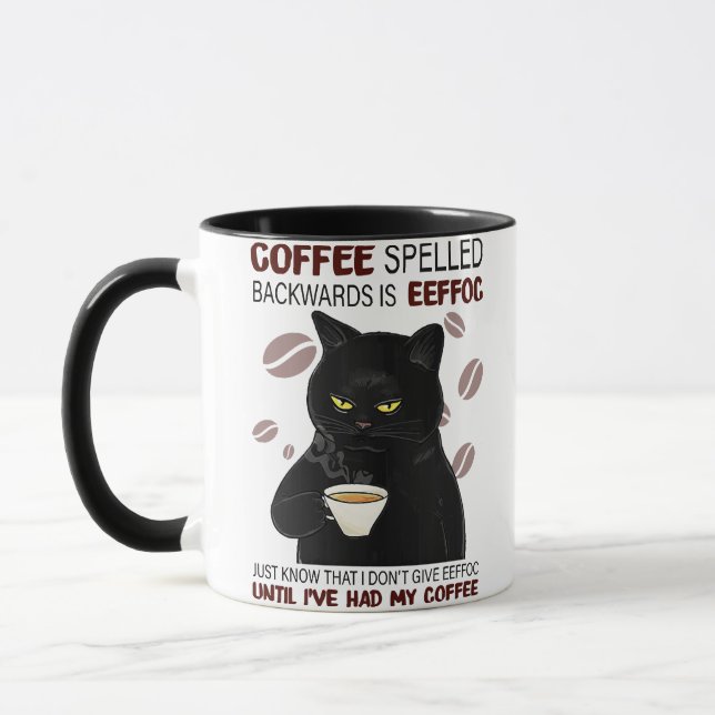 Taza El Café Que Se Espolea Hacia Atrás Es Eeffoc Sólo  (Izquierda)