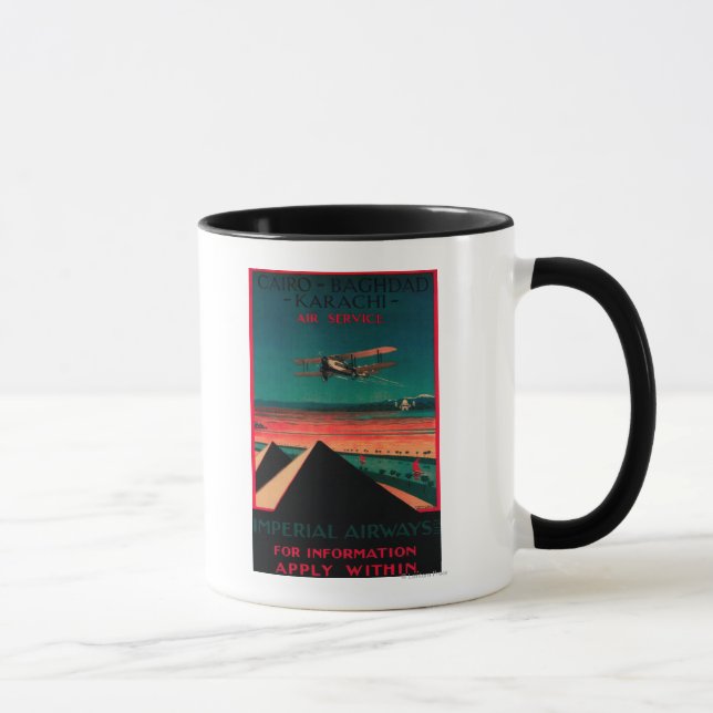 Taza El Cairo - Bagdad - Afiche de la cosecha aérea de  (Derecha)