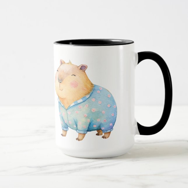 Taza El capibara lindo en pijamas (Derecha)