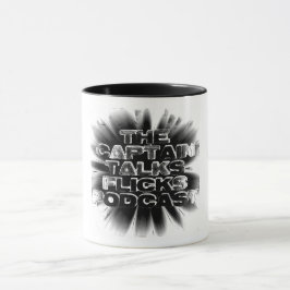 Taza El capitán Talks Flicks Podcast (abrigo secreto)