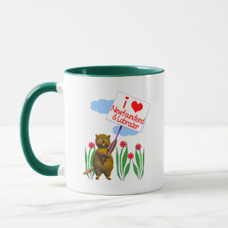 Taza El castor canadiense ama Terranova, Labrador