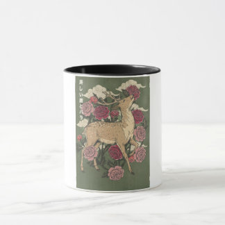 Taza El Ciervo Hermoso Y Rosas