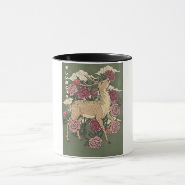 Taza El Ciervo Hermoso Y Rosas (Centro)