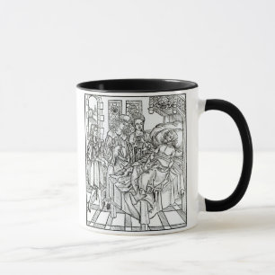 Taza El cirujano y los ayudantes visitan a un hombre