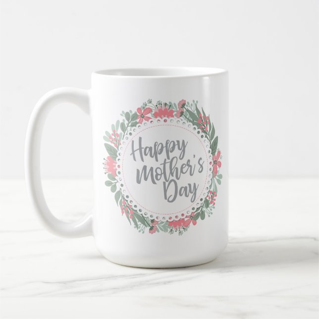 Taza el | clásica floral feliz elegante del día de (Izquierda)