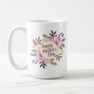Taza el   clásica floral feliz elegante del día de