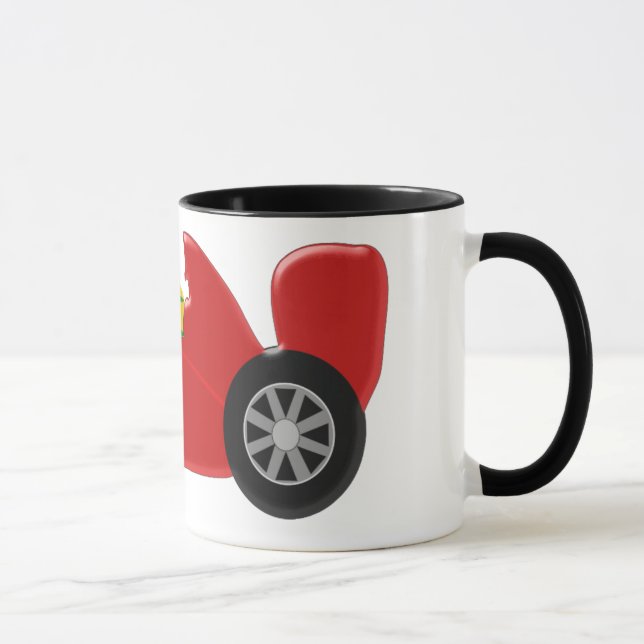 Taza El coche de Carreras roja acaba de añadir el nombr (Derecha)