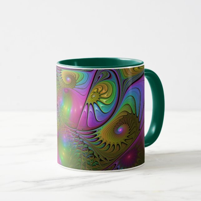 Taza El colorido y luminoso resumen de arte fractal (Anverso derecho)