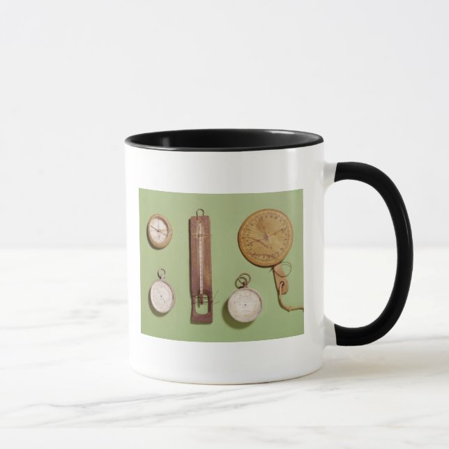 Taza El compás de Scott, termómetro, reloj de sol, (Derecha)
