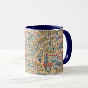 Taza El corazón de Birmingham, mapa de Inglaterra