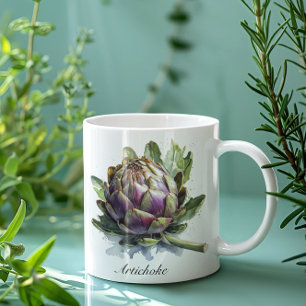 Taza El Corazón del Jardín: Artichoke en acuarela