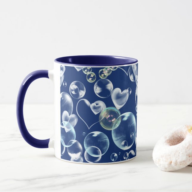 Taza El corazón jabonea burbujas (Con donut)