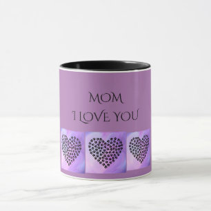 Taza El corazón púrpura dos de la "MAMÁ" TE AMO ento