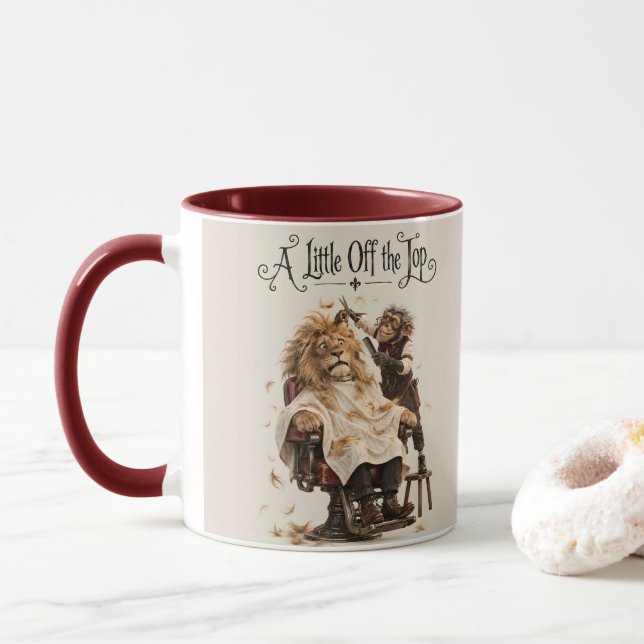 Taza El corte de pelo del león (Con donut)