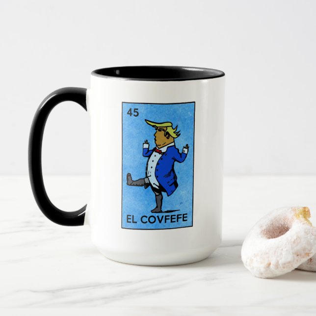Taza El Covfefe Act Trump vintage (Con donut)