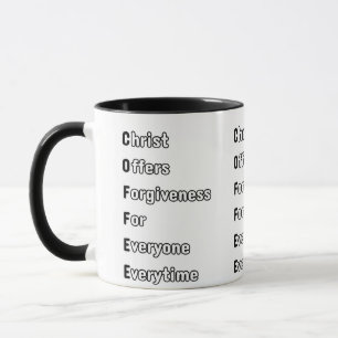 Taza El Cristo del CAFÉ ofrece perdón de dos tonos