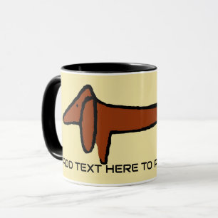 Taza El Dachshund marrón, añade texto,