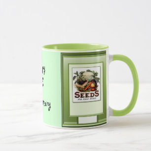 Taza El décimo octavo aniversario feliz, crece verduras