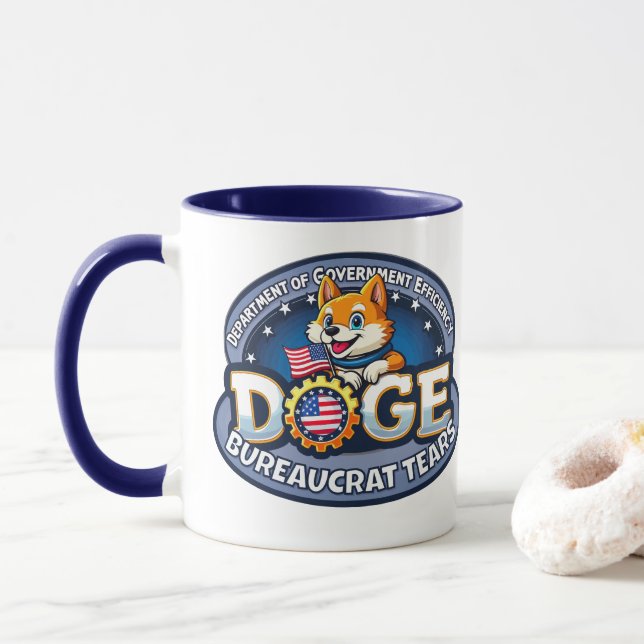 Taza El Departamento de Eficiencia del Gobierno llora a (Con donut)