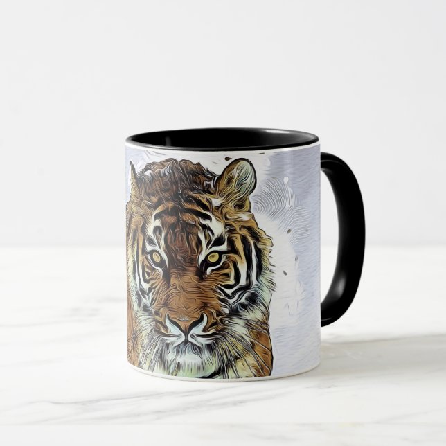 Taza El depredador del tigre siberiano Carnivore la pel (Anverso derecho)