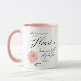 Taza El deseo del corazón rosado rosa