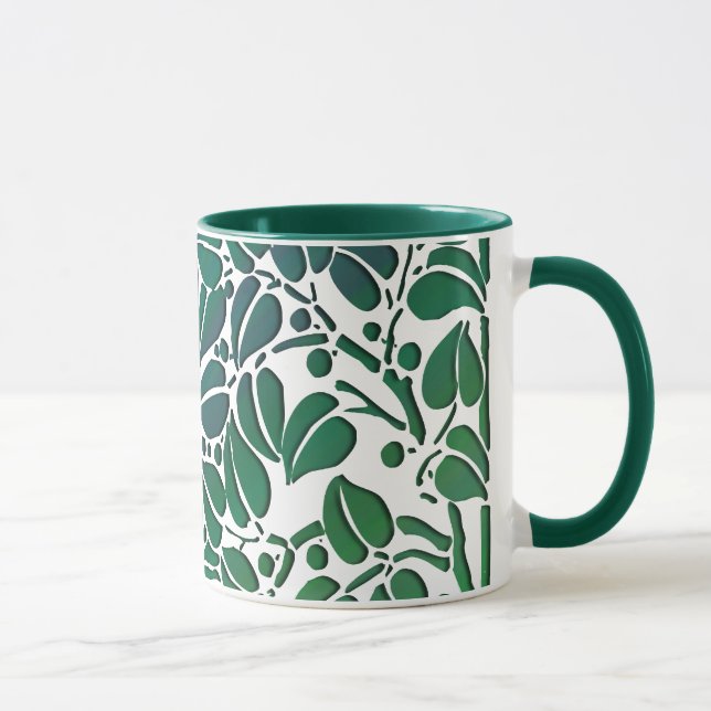 Taza El Deslizamiento Verde Rústico deja el café Mug (Derecha)
