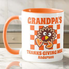 Taza El día de gracias del abuelo personalizado