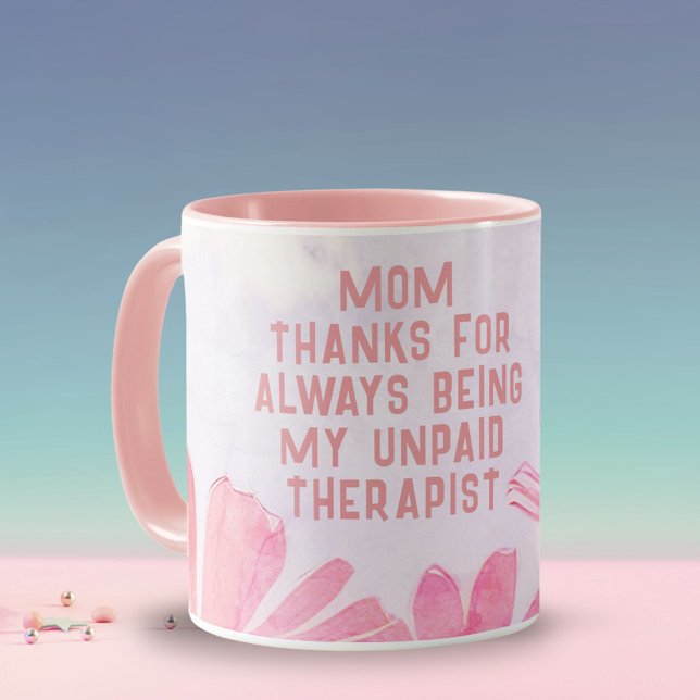 Taza El día de la madre floral de una terapeuta no remu (Subido por el creador)