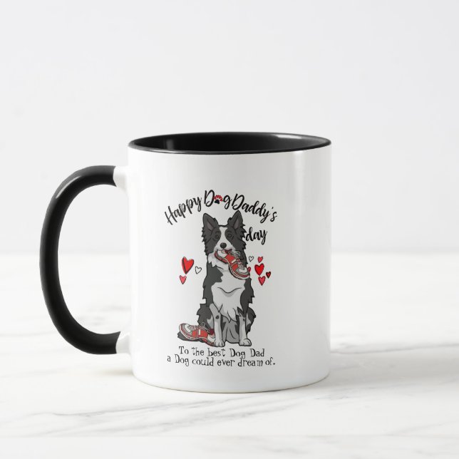Taza El día de padre feliz de su border collie (Izquierda)