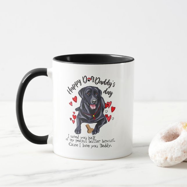 Taza El día de padre feliz de su labrador retriever (Con donut)