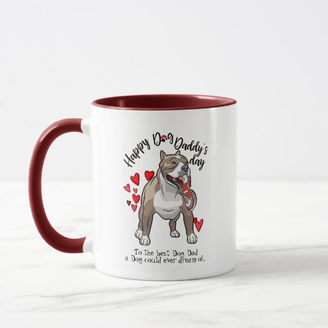 Taza El día de padre feliz de su pitbull (Izquierda)