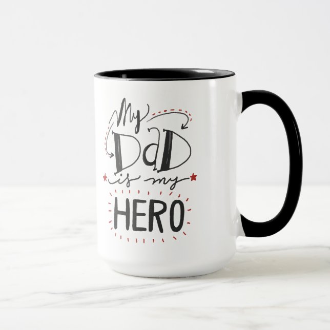 Taza El día de padre - "mi papá es mi héroe " (Derecha)