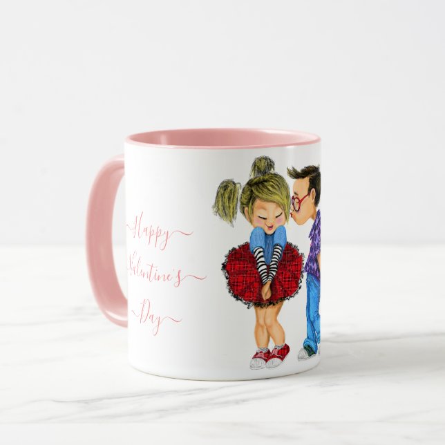 Taza El día de San Valentín de Amor Pareja Regalo Mug - (Anverso izquierdo)