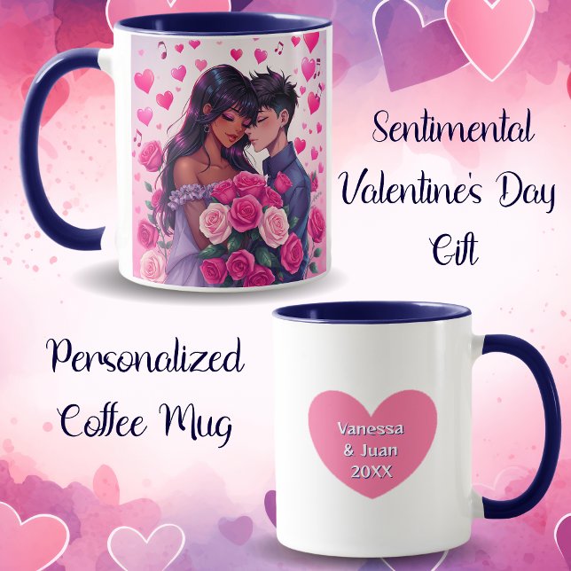 Taza El día de San Valentín de anime biracial (Subido por el creador)