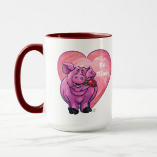 Taza El día de San Valentín de cerdo