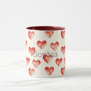 Taza El día de San Valentín de corazón dulce rojo