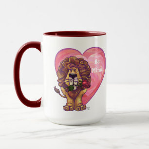 Taza El día de San Valentín de leones