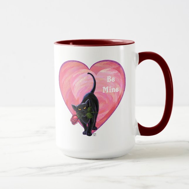 Taza El día de San Valentín del gato negro (Derecha)