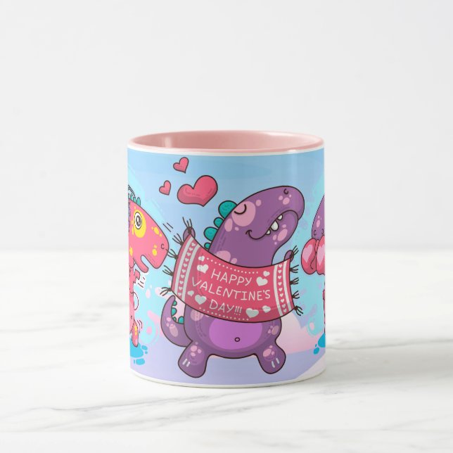 Taza El día de San Valentín Dinos (Centro)
