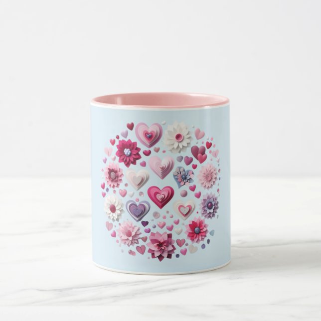 Taza El día de San Valentín floral (Centro)