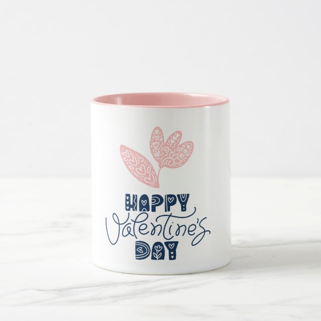 Taza El día de San Valentín Floral (Centro)
