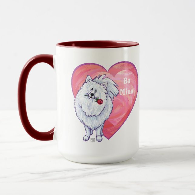 Taza El día de San Valentín Pomerania Blanca (Izquierda)
