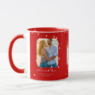 Taza El día de San Valentín Rojo de foto de personaliza