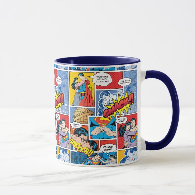 Taza El día de San Valentín Superman | Collage de histo (Derecha)