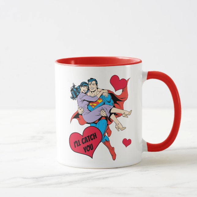Taza El día de San Valentín Superman | Te atraparé (Derecha)