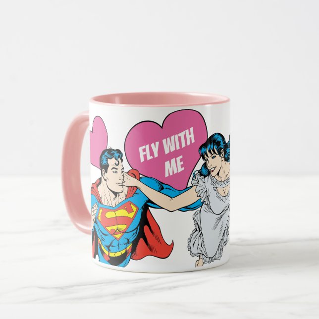 Taza El día de San Valentín Superman | Volar Conmigo (Anverso izquierdo)