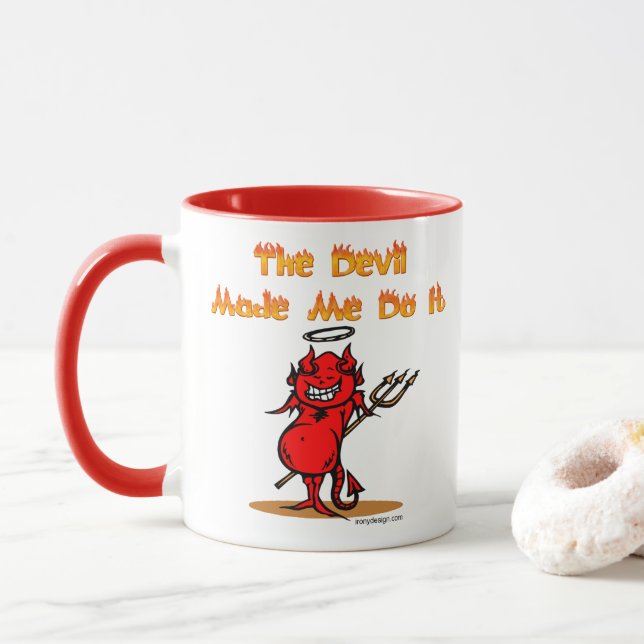 Taza ¡El diablo hizo que lo hace! (Con donut)
